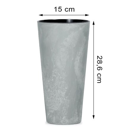 Donica Doniczka Ogrodowa Wysoka Okrągła Do Domu Ogrodu Efekt Betonu 28,6 Cm