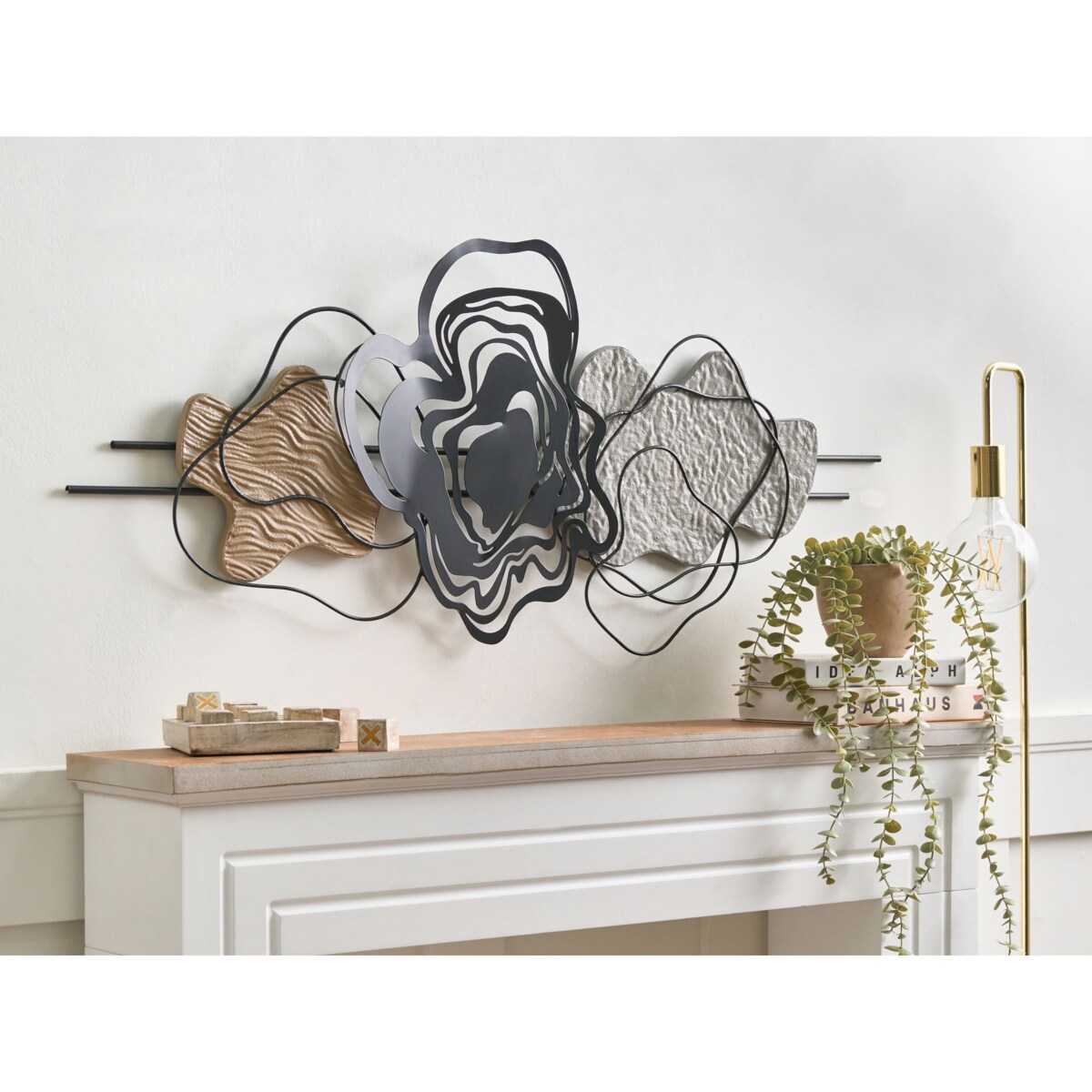 Dekoracja ścienna SALLINS 48 cm Metal Czarny