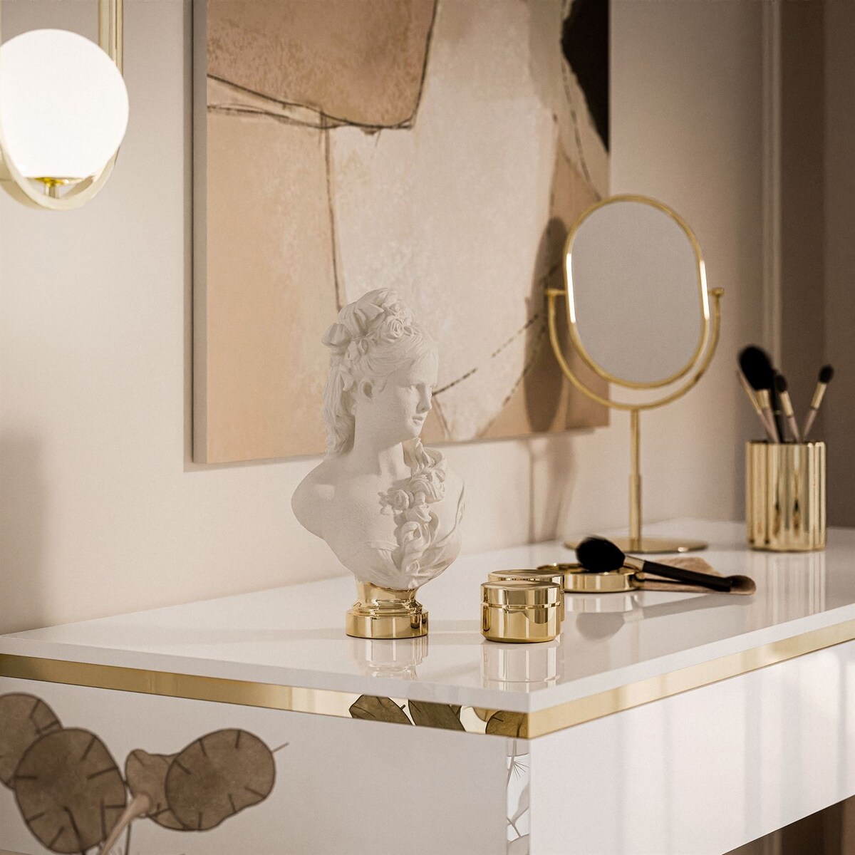 Konsola AURORA-S z szufladami biały połysk