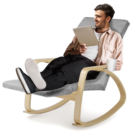 Fotel bujany na biegunach wypoczynkowy drewniany Sofotel Suzi