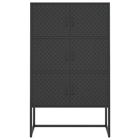 vidaXL Szafka, czarna, 80x35x135 cm, stal