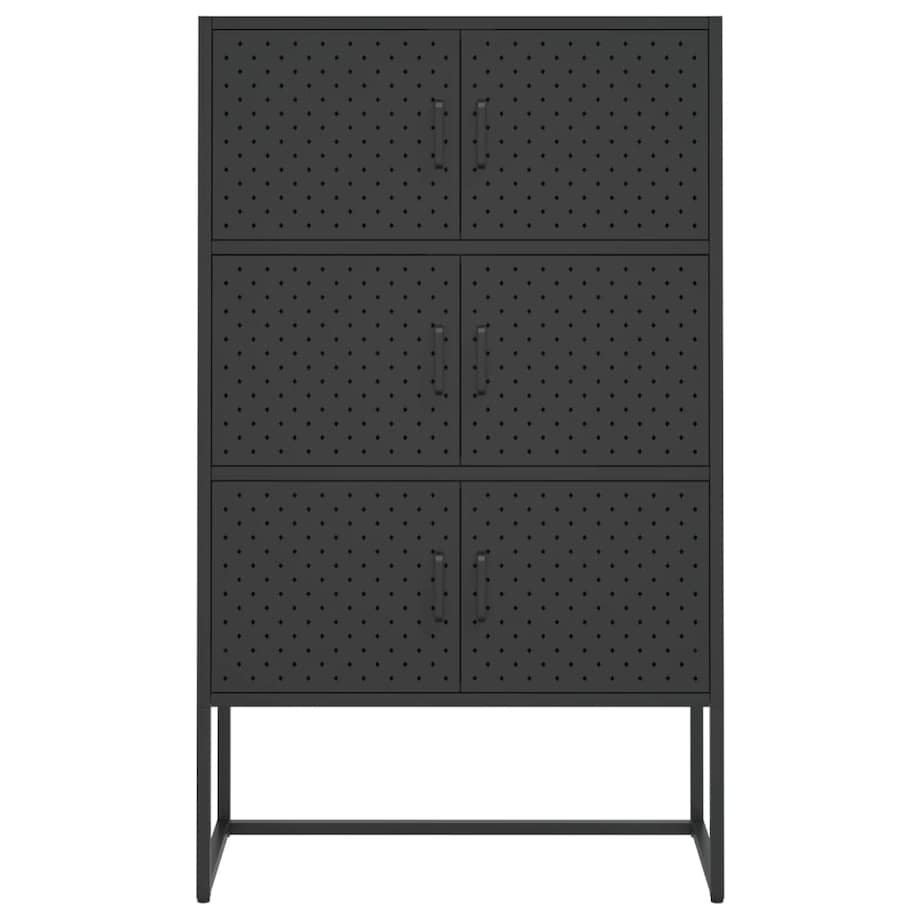 vidaXL Szafka, czarna, 80x35x135 cm, stal