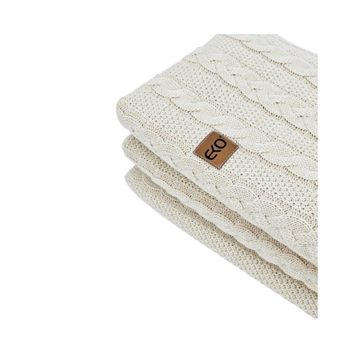 Koc dzianinowy bawełniany 150x200 cm – VENEZIA LATTE