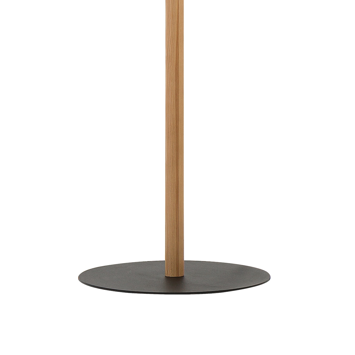 Lampa podłogowa TK Lighting ECO 5597 E27 szaro-beżowy abażur czarna podstawa z drewnem do salonu sypialni