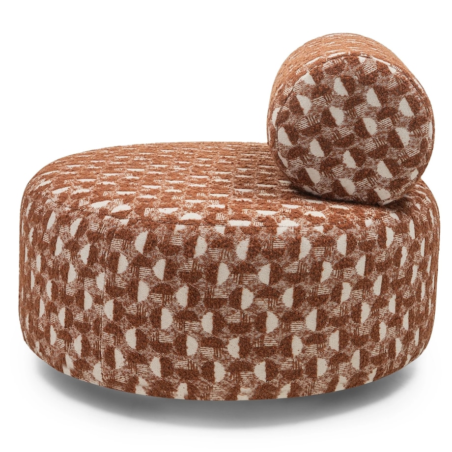 Fotel obrotowy 70x88x88 cm ORVIETTA bouclé z geometrycznym wzorem