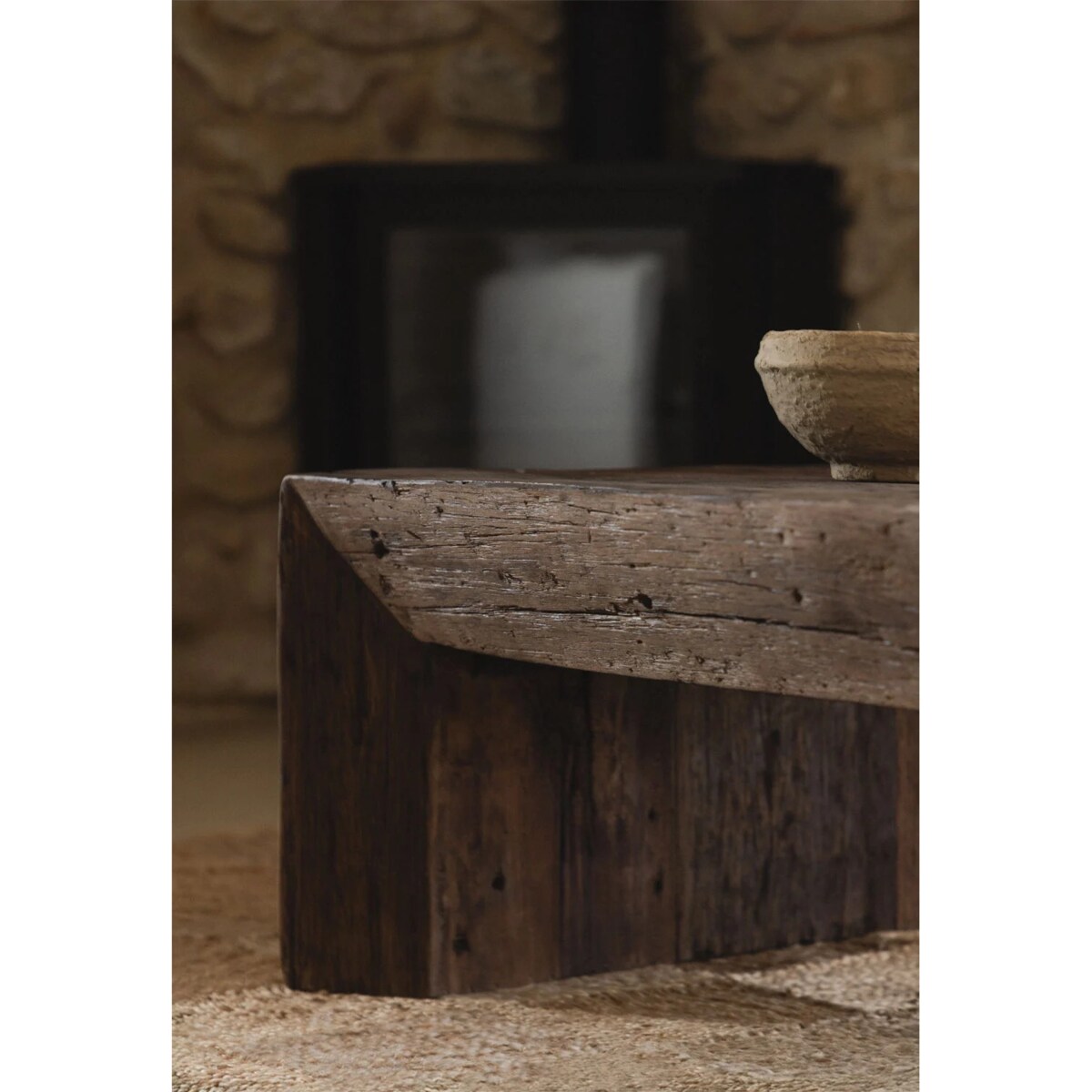 Stolik kawowy prostokątny 120x60 cm z drewna z odzysku, Juvira