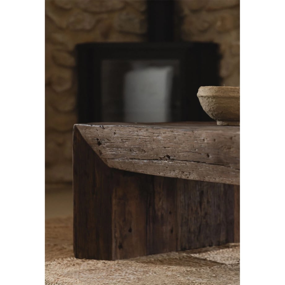 Stolik kawowy prostokątny 120x60 cm z drewna z odzysku, Juvira